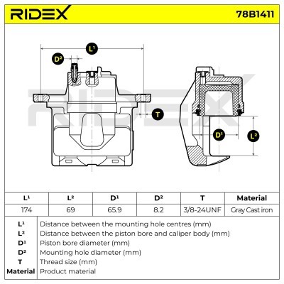 Zacisk Hamulcowy RIDEX 78B1411 78B1411 - foto 7