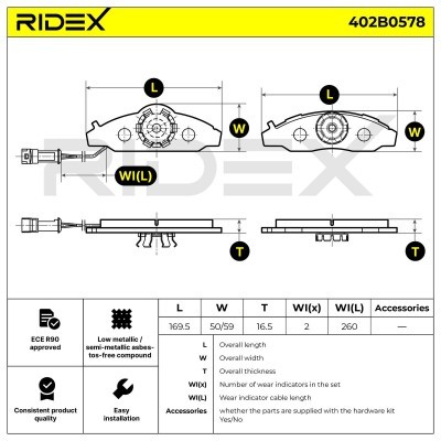 Klocki hamulcowe RIDEX 402B0578 402B0578 - foto 8