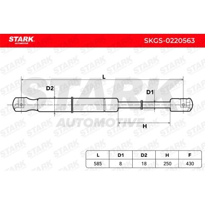 Amortyzator Pokrywy Bagażnika Stark SKGS-0220563 SKGS-0220563 - foto 5