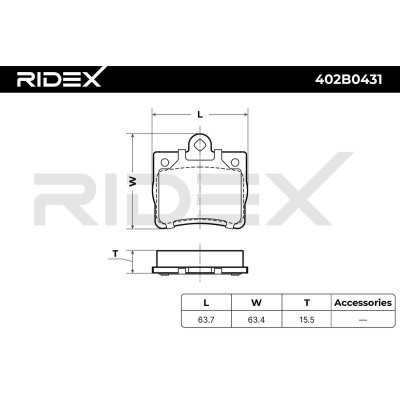 Klocki hamulcowe RIDEX 402B0431 402B0431 - foto 6