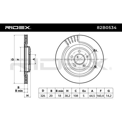 Tarcza hamulcowa RIDEX 82B0534 82B0534 - foto 3