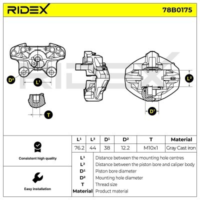 Zacisk Hamulcowy RIDEX 78B0175 78B0175 - foto 7