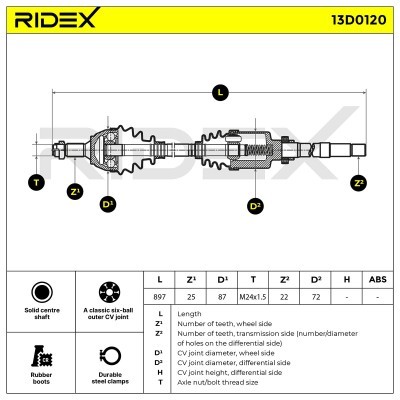 Półoś Napędowa RIDEX 13D0120 13D0120 - foto 3
