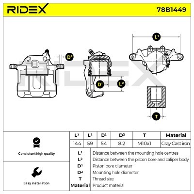 Zacisk Hamulcowy RIDEX 78B1449 78B1449 - foto 6