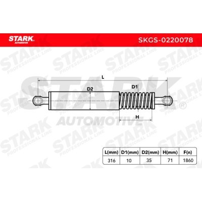 Amortyzator Pokrywy Bagażnika Stark SKGS-0220078 SKGS-0220078 - foto 5