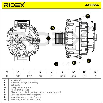 Alternator RIDEX 4G0354 4G0354 - foto 5