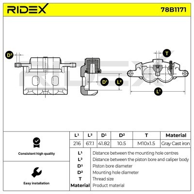 Zacisk Hamulcowy RIDEX 78B1171 78B1171 - foto 6