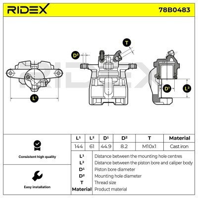Zacisk Hamulcowy RIDEX 78B0483 78B0483 - foto 6