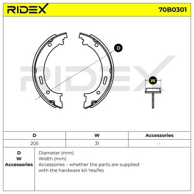 Klocki hamulcowe RIDEX 70B0301 70B0301 - foto 4