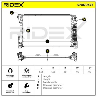 Chłodnica RIDEX 470R0375 470R0375 - foto 4