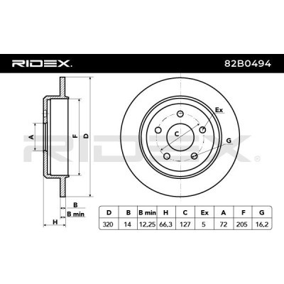 Tarcza hamulcowa RIDEX 82B0494 82B0494 - foto 3