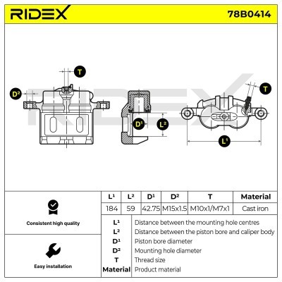 Zacisk Hamulcowy RIDEX 78B0414 78B0414 - foto 6