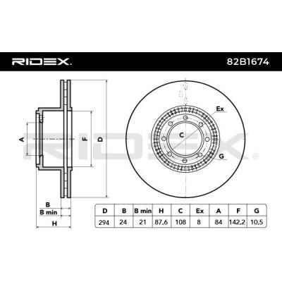 Tarcza hamulcowa RIDEX 82B1674 82B1674 - foto 5