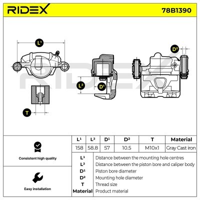 Zacisk Hamulcowy RIDEX 78B1390 78B1390 - foto 7