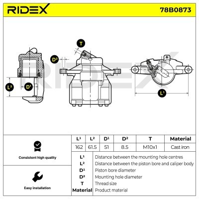 Zacisk Hamulcowy RIDEX 78B0873 78B0873 - foto 6