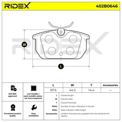 Klocki hamulcowe RIDEX 402B0646 402B0646 - foto 6