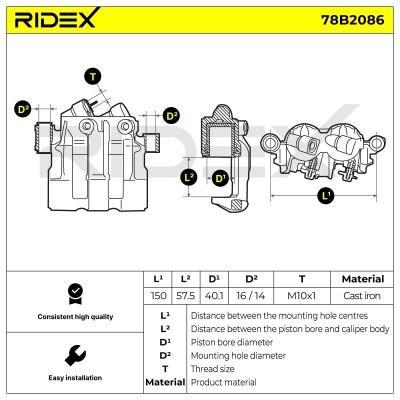 Zacisk Hamulcowy RIDEX 78B2086 78B2086 - foto 6