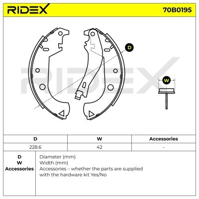 Klocki hamulcowe RIDEX 70B0195 70B0195 - foto 3