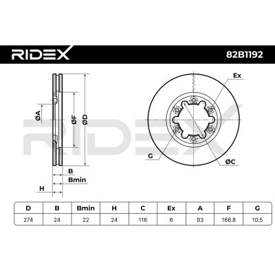 Tarcza hamulcowa RIDEX 82B1192 82B1192 - foto 6
