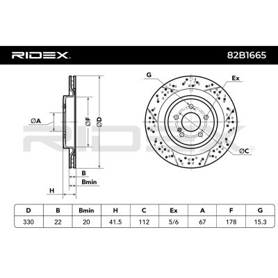 Tarcza hamulcowa RIDEX 82B1665 82B1665 - foto 6
