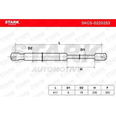 Amortyzator Pokrywy Bagażnika Stark SKGS-0220253 SKGS-0220253 - foto 5