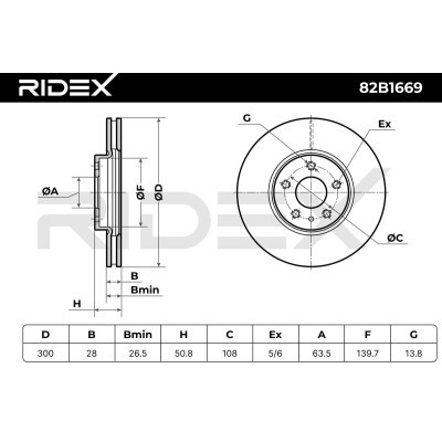 Tarcza hamulcowa RIDEX 82B1669 82B1669 - foto 7