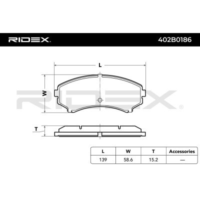 Klocki hamulcowe RIDEX 402B0186 402B0186 - foto 3