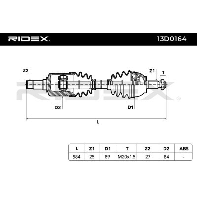 Półoś Napędowa RIDEX 13D0164 13D0164 - foto 6