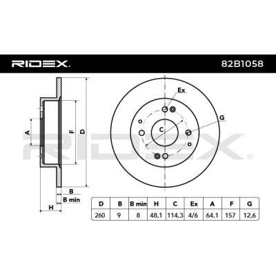 Tarcza hamulcowa RIDEX 82B1058 82B1058 - foto 3