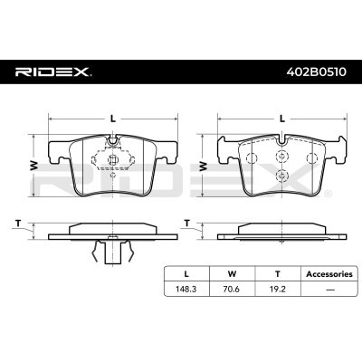 Klocki hamulcowe RIDEX 402B0510 402B0510 - foto 3