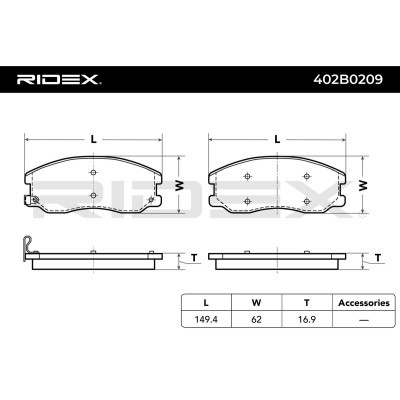 Klocki hamulcowe RIDEX 402B0209 402B0209 - foto 3
