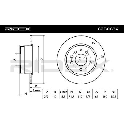 Tarcza hamulcowa RIDEX 82B0684 82B0684 - foto 7