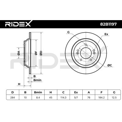 Tarcza hamulcowa RIDEX 82B1197 82B1197 - foto 6