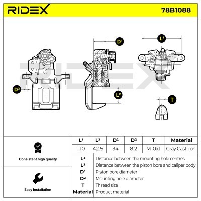 Zacisk Hamulcowy RIDEX 78B1088 78B1088 - foto 6