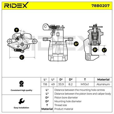 Zacisk Hamulcowy RIDEX 78B0207 78B0207 - foto 5