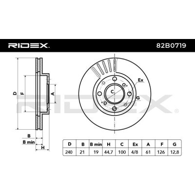 Tarcza hamulcowa RIDEX 82B0719 82B0719 - foto 3