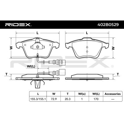 Klocki hamulcowe RIDEX 402B0529 402B0529 - foto 7
