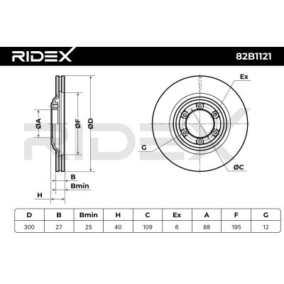 Tarcza hamulcowa RIDEX 82B1121 82B1121 - foto 8