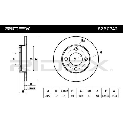 Tarcza hamulcowa RIDEX 82B0742 82B0742 - foto 3
