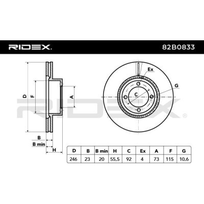 Tarcza hamulcowa RIDEX 82B0833 82B0833 - foto 4