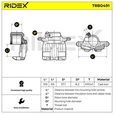 Zacisk Hamulcowy RIDEX 78B0491 78B0491 - foto 5