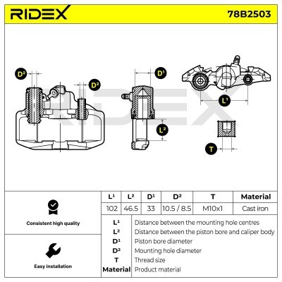 Zacisk Hamulcowy RIDEX 78B2503 78B2503 - foto 6