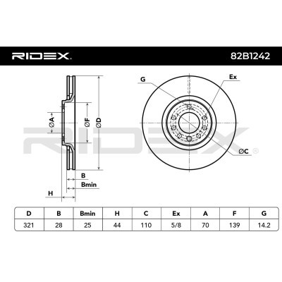 Tarcza hamulcowa RIDEX 82B1242 82B1242 - foto 6