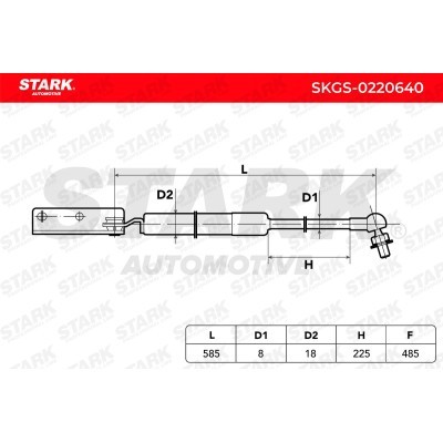 Amortyzator Pokrywy Bagażnika Stark SKGS-0220640 SKGS-0220640 - foto 6