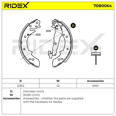 Klocki hamulcowe RIDEX 70B0064 70B0064 - foto 2