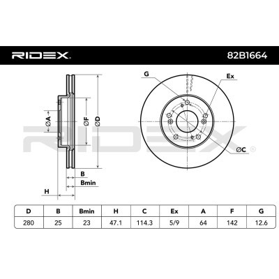 Tarcza hamulcowa RIDEX 82B1664 82B1664 - foto 6