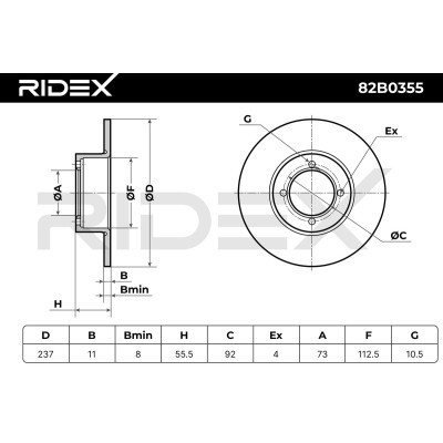 Tarcza hamulcowa RIDEX 82B0355 82B0355 - foto 6