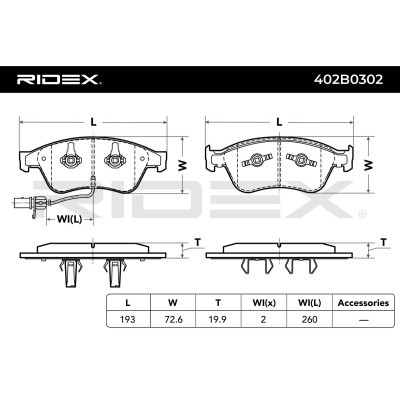 Klocki hamulcowe RIDEX 402B0302 402B0302 - foto 6