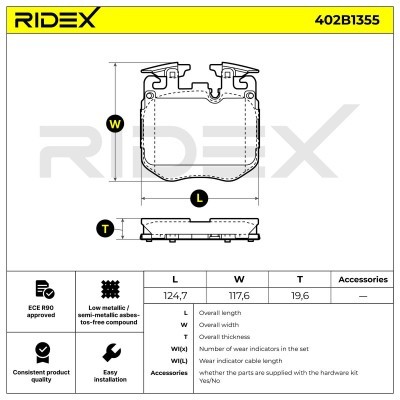 Klocki hamulcowe RIDEX 402B1355 402B1355 - foto 7