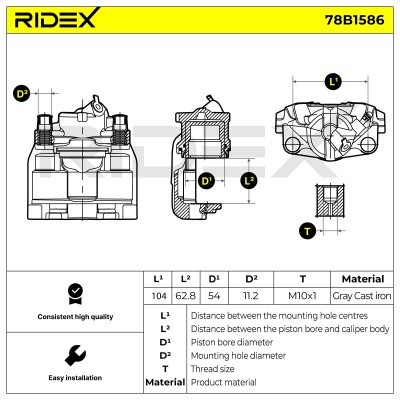 Zacisk Hamulcowy RIDEX 78B1586 78B1586 - foto 5